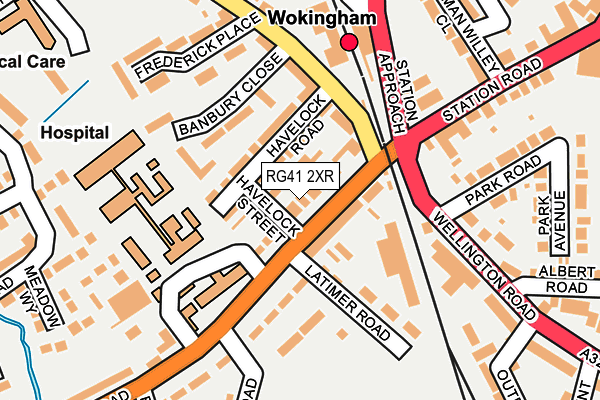 RG41 2XR map - OS OpenMap – Local (Ordnance Survey)