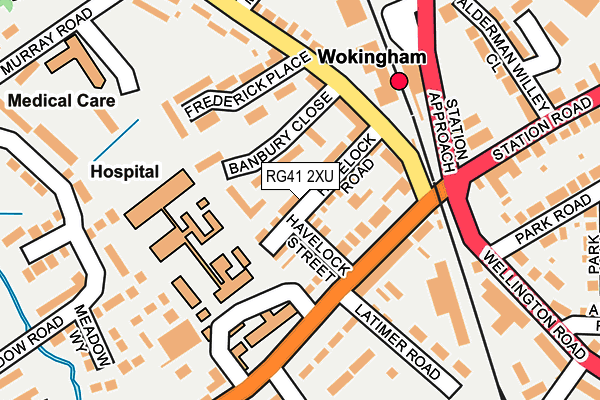 RG41 2XU map - OS OpenMap – Local (Ordnance Survey)