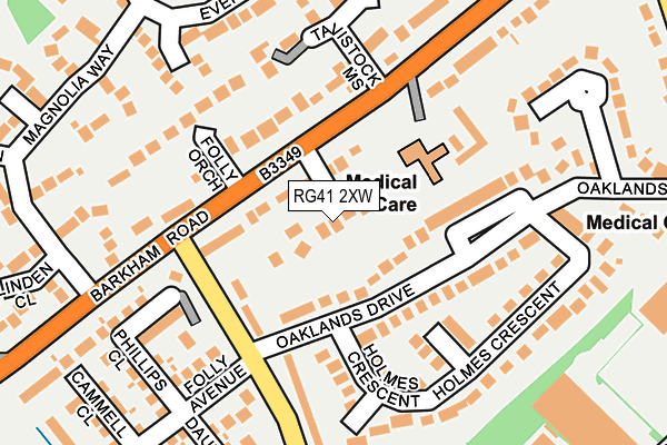 RG41 2XW map - OS OpenMap – Local (Ordnance Survey)