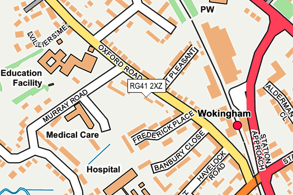 RG41 2XZ map - OS OpenMap – Local (Ordnance Survey)