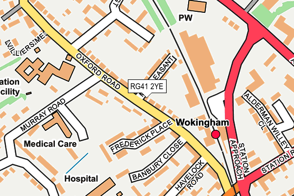 RG41 2YE map - OS OpenMap – Local (Ordnance Survey)