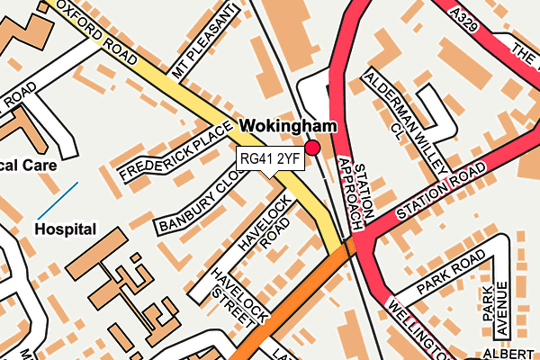 RG41 2YF map - OS OpenMap – Local (Ordnance Survey)