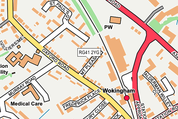 RG41 2YG map - OS OpenMap – Local (Ordnance Survey)