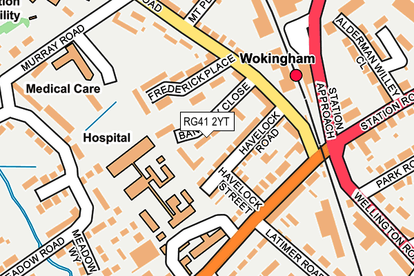 RG41 2YT map - OS OpenMap – Local (Ordnance Survey)