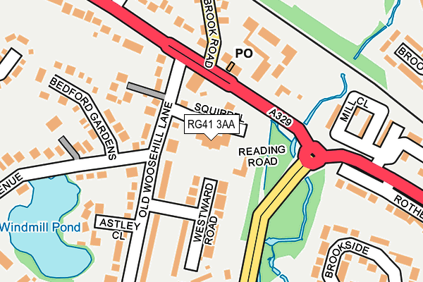 RG41 3AA map - OS OpenMap – Local (Ordnance Survey)