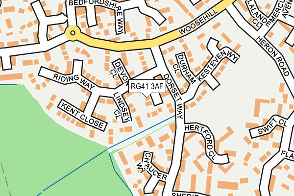 RG41 3AF map - OS OpenMap – Local (Ordnance Survey)