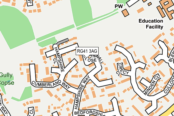 RG41 3AG map - OS OpenMap – Local (Ordnance Survey)