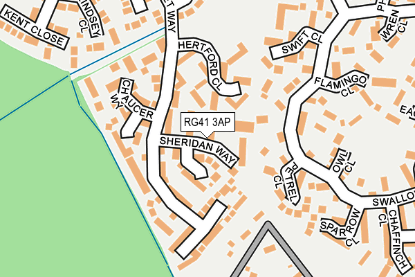 RG41 3AP map - OS OpenMap – Local (Ordnance Survey)