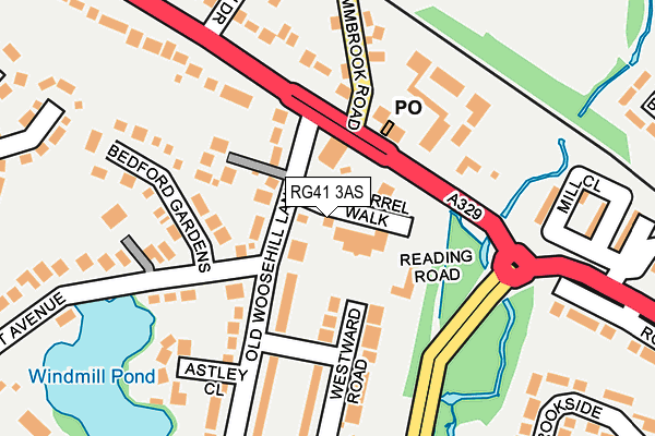RG41 3AS map - OS OpenMap – Local (Ordnance Survey)