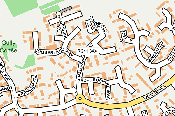 RG41 3AX map - OS OpenMap – Local (Ordnance Survey)