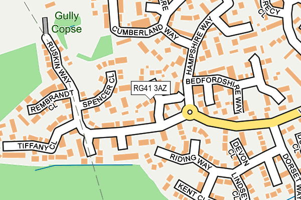 RG41 3AZ map - OS OpenMap – Local (Ordnance Survey)