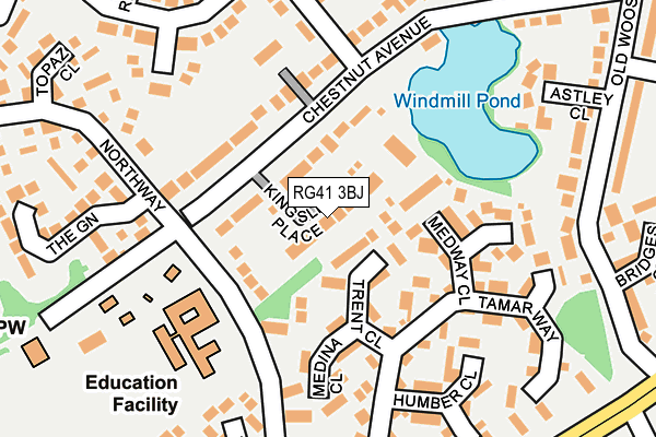 RG41 3BJ map - OS OpenMap – Local (Ordnance Survey)