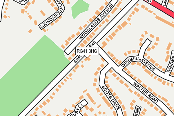 RG41 3HG map - OS OpenMap – Local (Ordnance Survey)