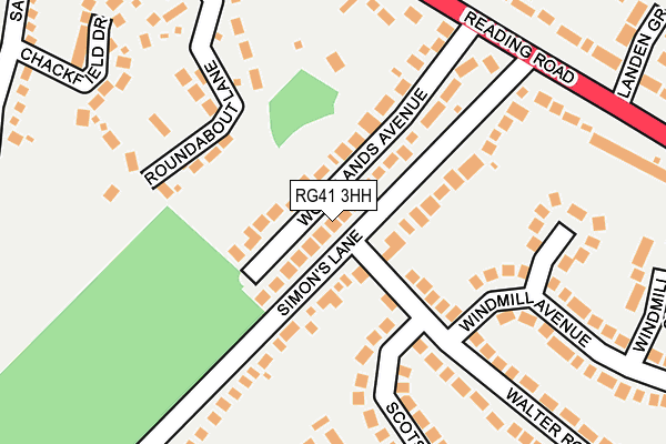 RG41 3HH map - OS OpenMap – Local (Ordnance Survey)