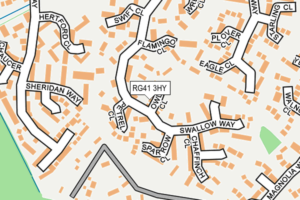 RG41 3HY map - OS OpenMap – Local (Ordnance Survey)