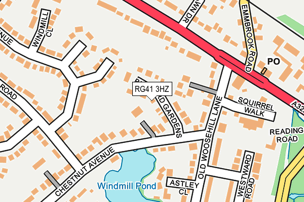 RG41 3HZ map - OS OpenMap – Local (Ordnance Survey)