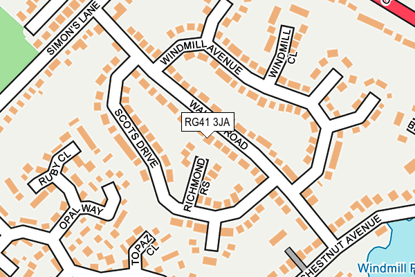 RG41 3JA map - OS OpenMap – Local (Ordnance Survey)
