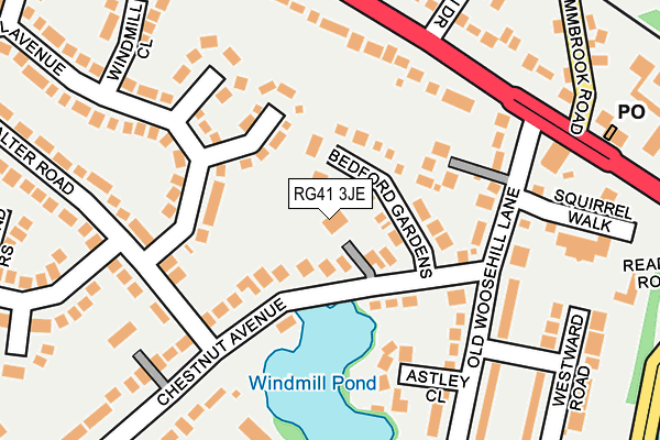 RG41 3JE map - OS OpenMap – Local (Ordnance Survey)