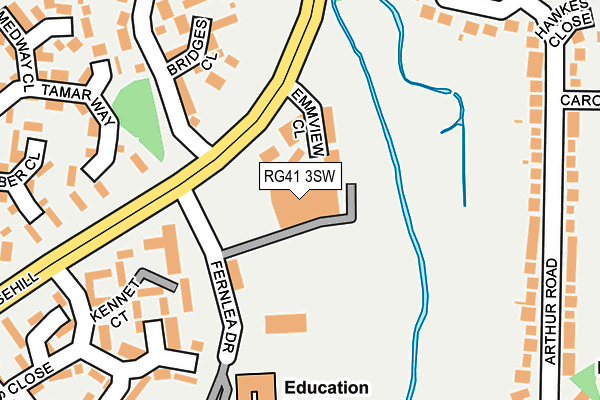 RG41 3SW map - OS OpenMap – Local (Ordnance Survey)