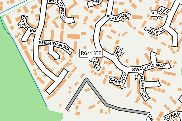 RG41 3TF map - OS OpenMap – Local (Ordnance Survey)