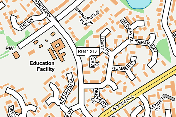 RG41 3TZ map - OS OpenMap – Local (Ordnance Survey)