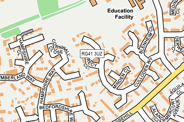 RG41 3UZ map - OS OpenMap – Local (Ordnance Survey)