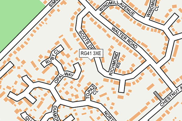 RG41 3XE map - OS OpenMap – Local (Ordnance Survey)