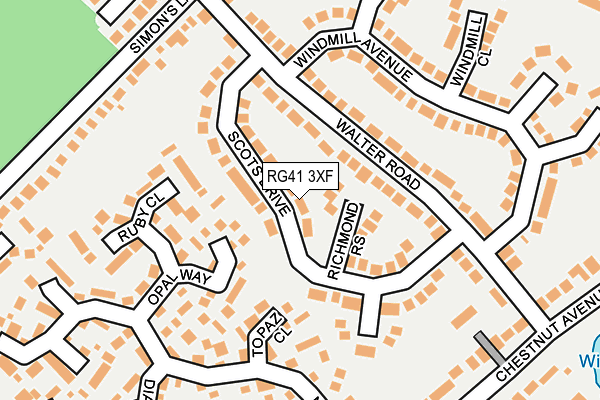 RG41 3XF map - OS OpenMap – Local (Ordnance Survey)