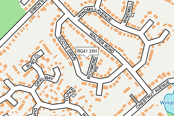 RG41 3XH map - OS OpenMap – Local (Ordnance Survey)