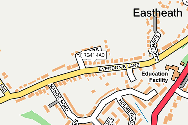 RG41 4AD map - OS OpenMap – Local (Ordnance Survey)