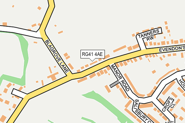RG41 4AE map - OS OpenMap – Local (Ordnance Survey)