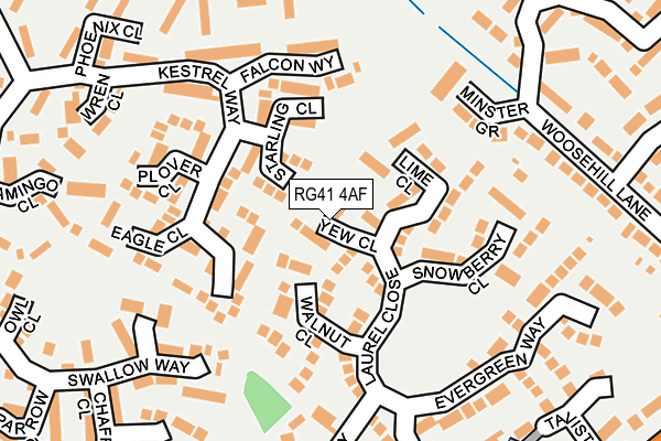 RG41 4AF map - OS OpenMap – Local (Ordnance Survey)