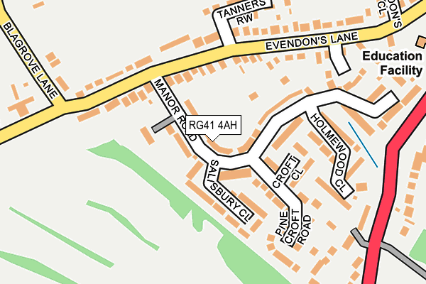 RG41 4AH map - OS OpenMap – Local (Ordnance Survey)