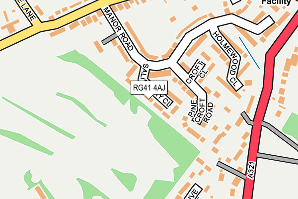 RG41 4AJ map - OS OpenMap – Local (Ordnance Survey)