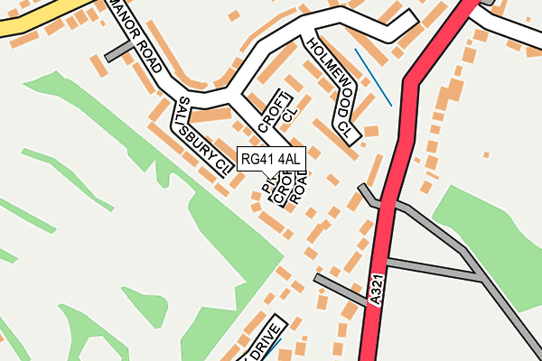 RG41 4AL map - OS OpenMap – Local (Ordnance Survey)