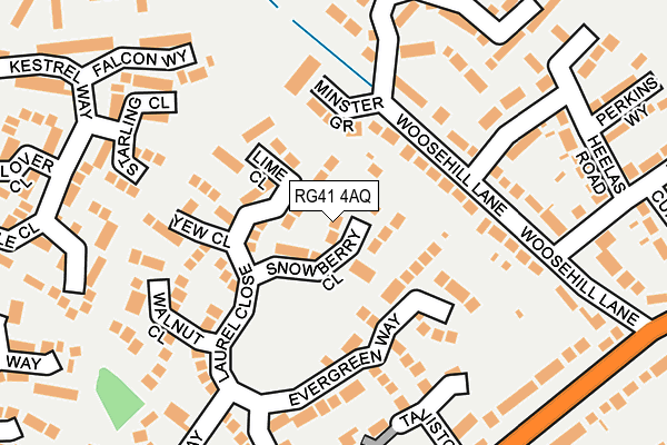 RG41 4AQ map - OS OpenMap – Local (Ordnance Survey)