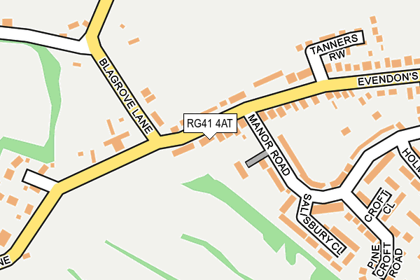 RG41 4AT map - OS OpenMap – Local (Ordnance Survey)