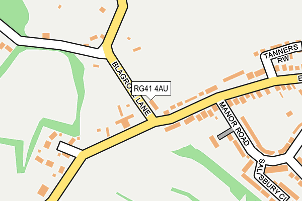 RG41 4AU map - OS OpenMap – Local (Ordnance Survey)
