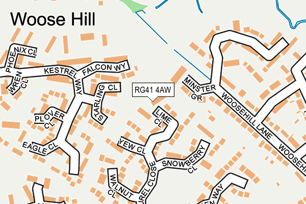 RG41 4AW map - OS OpenMap – Local (Ordnance Survey)