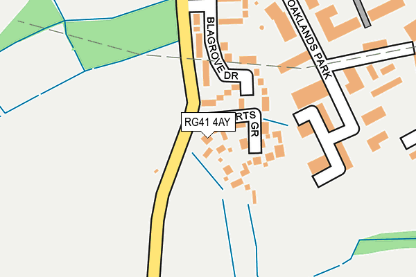 RG41 4AY map - OS OpenMap – Local (Ordnance Survey)