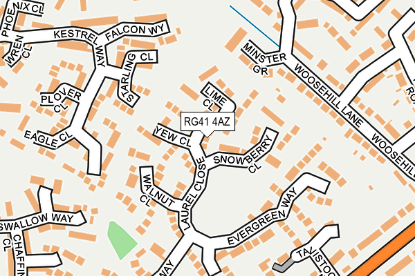 RG41 4AZ map - OS OpenMap – Local (Ordnance Survey)