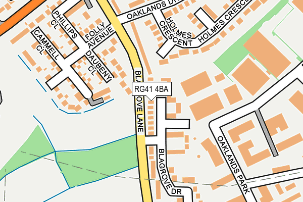 RG41 4BA map - OS OpenMap – Local (Ordnance Survey)