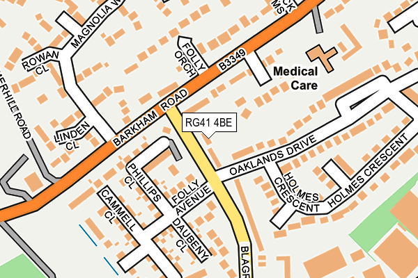 RG41 4BE map - OS OpenMap – Local (Ordnance Survey)