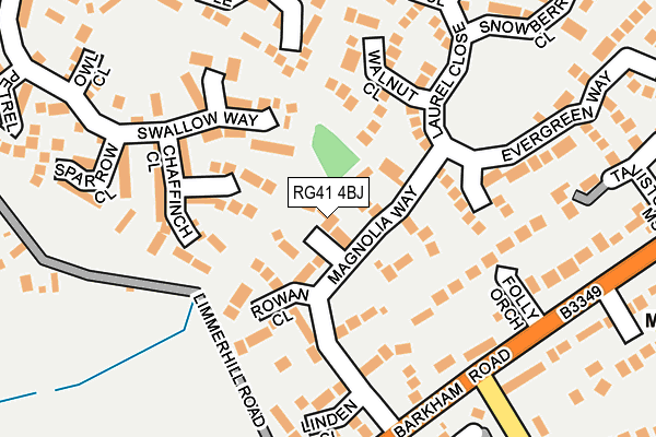 RG41 4BJ map - OS OpenMap – Local (Ordnance Survey)