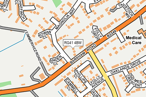 RG41 4BW map - OS OpenMap – Local (Ordnance Survey)