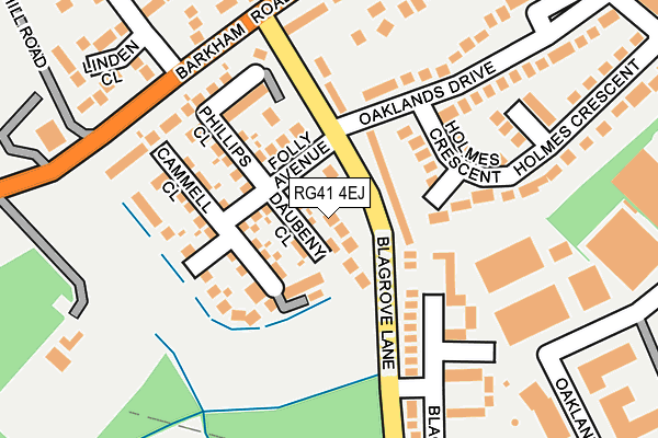 RG41 4EJ map - OS OpenMap – Local (Ordnance Survey)