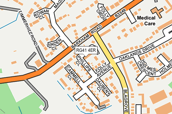 RG41 4ER map - OS OpenMap – Local (Ordnance Survey)