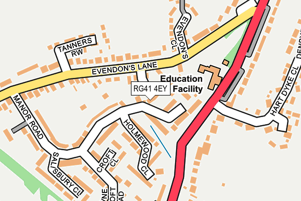 RG41 4EY map - OS OpenMap – Local (Ordnance Survey)