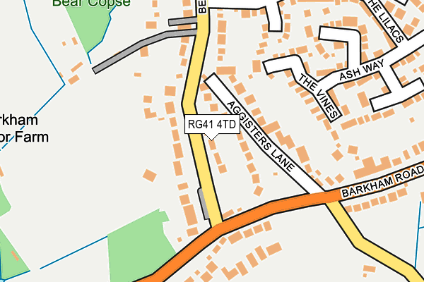 RG41 4TD map - OS OpenMap – Local (Ordnance Survey)