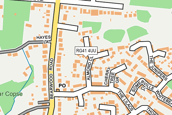 RG41 4UU map - OS OpenMap – Local (Ordnance Survey)